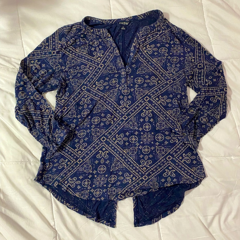 Lucky Brand pattern 3/4 sleeve top size S